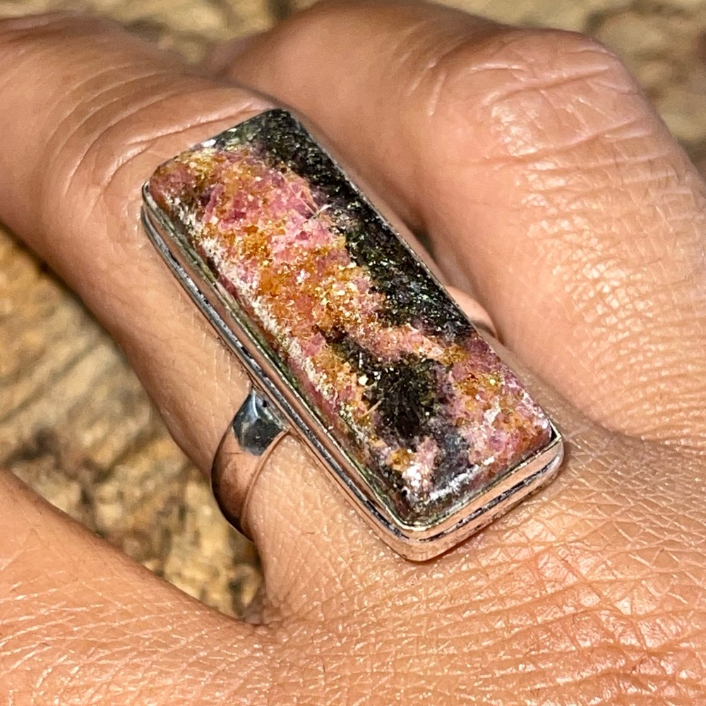 Rhodonite Ring Size 9 1/2